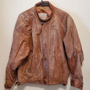 New Accents Mens Leather Jacket Medium Brown Barn Field